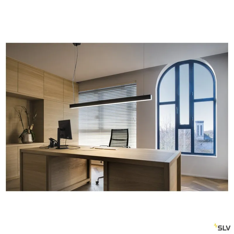 Q-LINE®, suspension intérieure, simple, noir, LED, 47W, 3000K, variable Dali