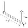 Q-LINE®, suspension intérieure, simple, noir, LED, 47W, 3000K, variable Dali