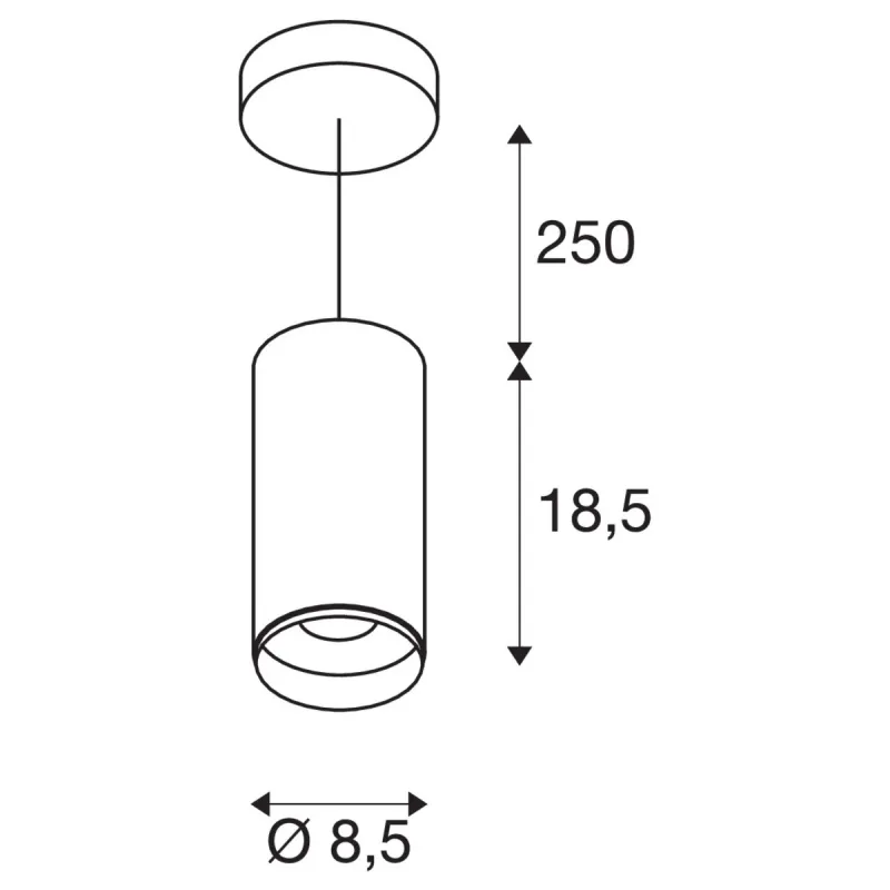 NUMINOS® M, suspension intérieure, 60 deg , noir, LED, 20W, 4000K, variable Dali