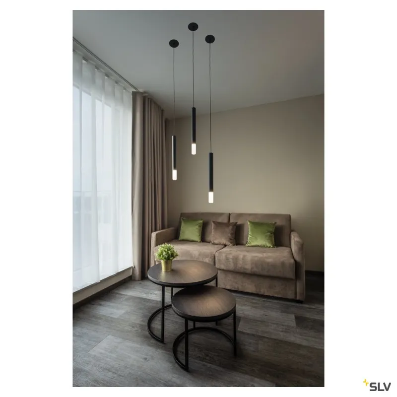 HELIA AMBIENT 35, suspension intérieure, sans patère, noir, LED, 7,5W, 3000K