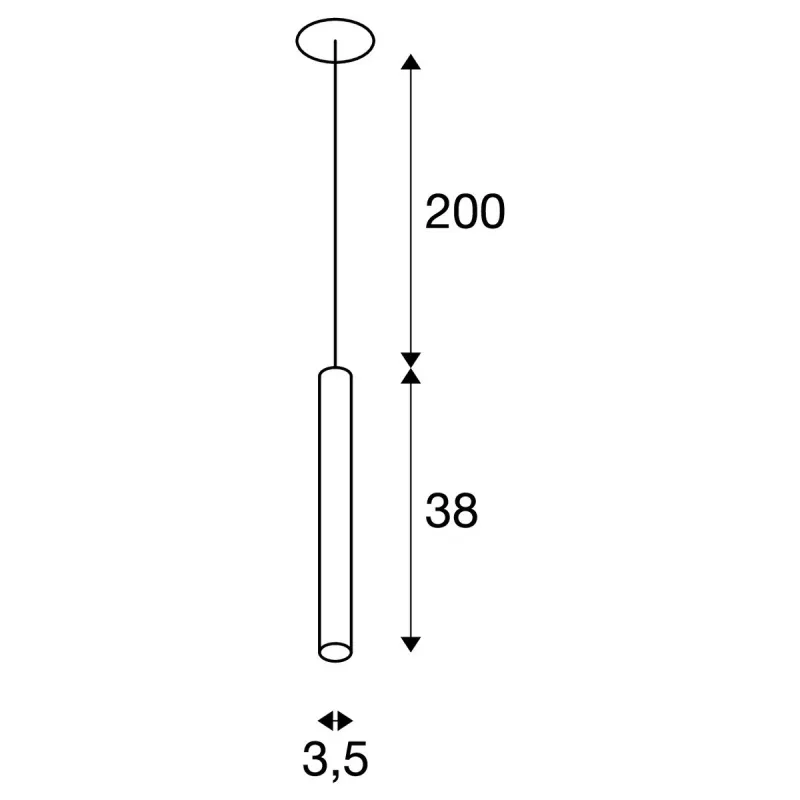 HELIA AMBIENT 35, suspension intérieure, sans patère, noir, LED, 7,5W, 3000K
