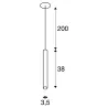 HELIA AMBIENT 35, suspension intérieure, sans patère, noir, LED, 7,5W, 3000K