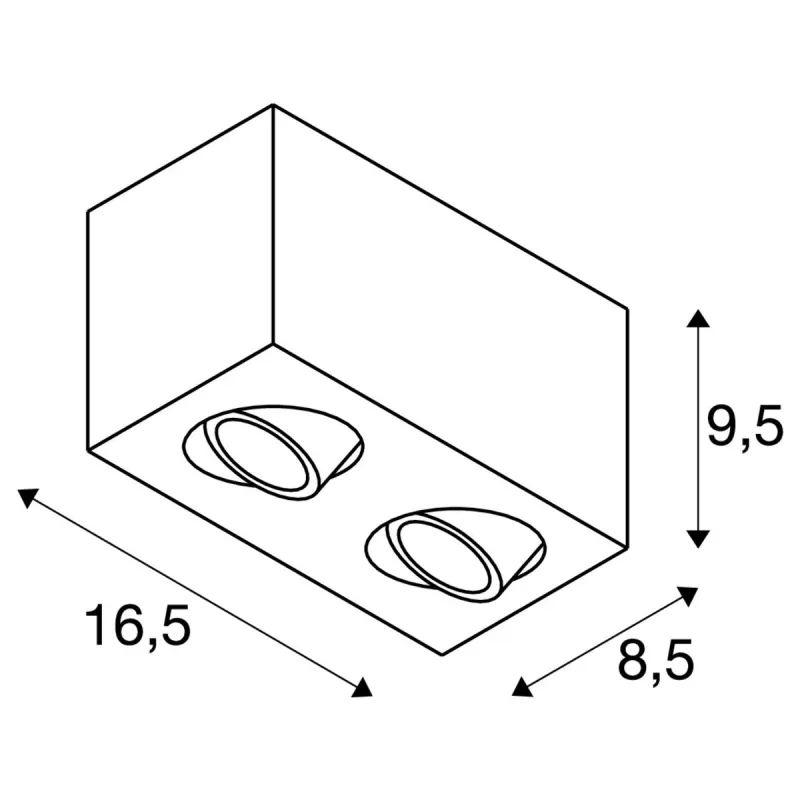 TRILEDO, plafonnier intérieur, double, rectangulaire, blanc, LED, 14W, 3000K