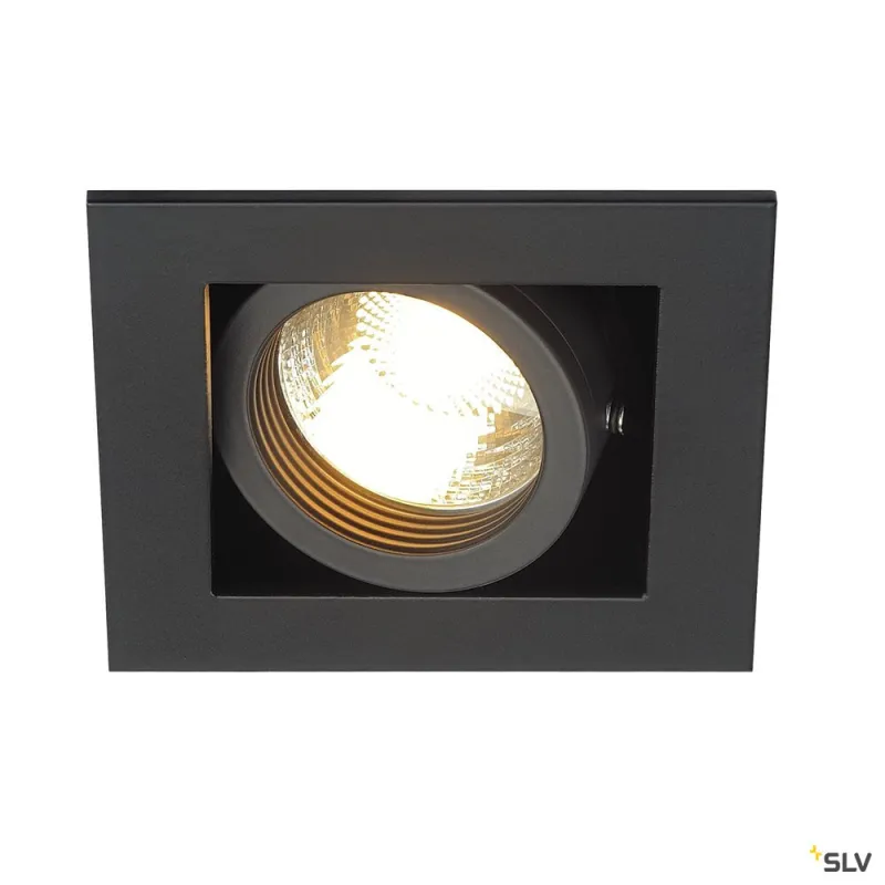 KADUX, encastré de plafond intérieur, simple, noir mat, GU10/QPAR51, 50W max