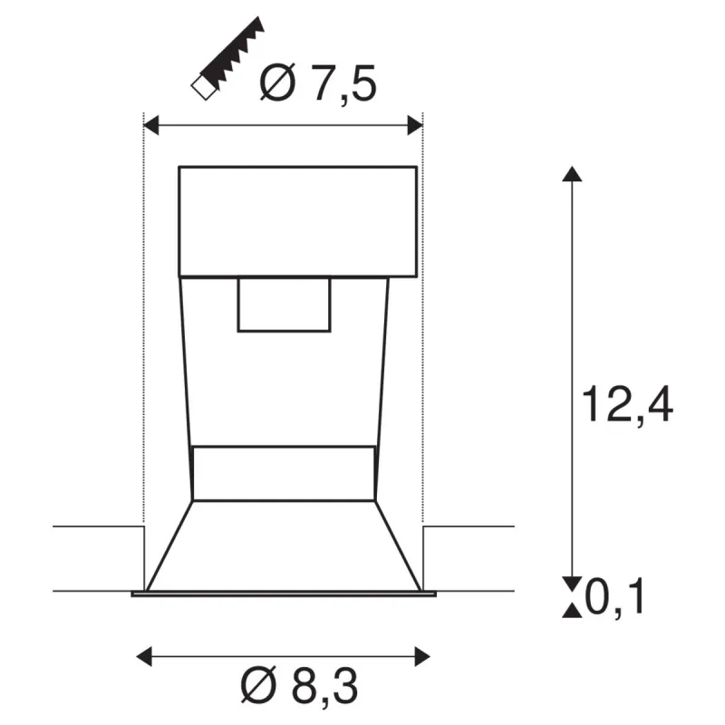 HORN, encastré de plafond intérieur, simple, blanc mat, GU10/QPAR51, 50W max