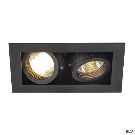 KADUX, encastré de plafond intérieur, double, noir mat, GU10/QPAR51, 2x 50W max