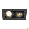 KADUX, encastré de plafond intérieur, double, noir mat, GU10/QPAR51, 2x 50W max