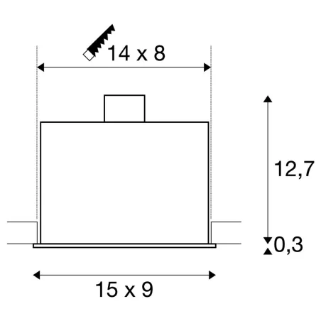 KADUX, encastré de plafond intérieur, double, noir mat, GU10/QPAR51, 2x 50W max