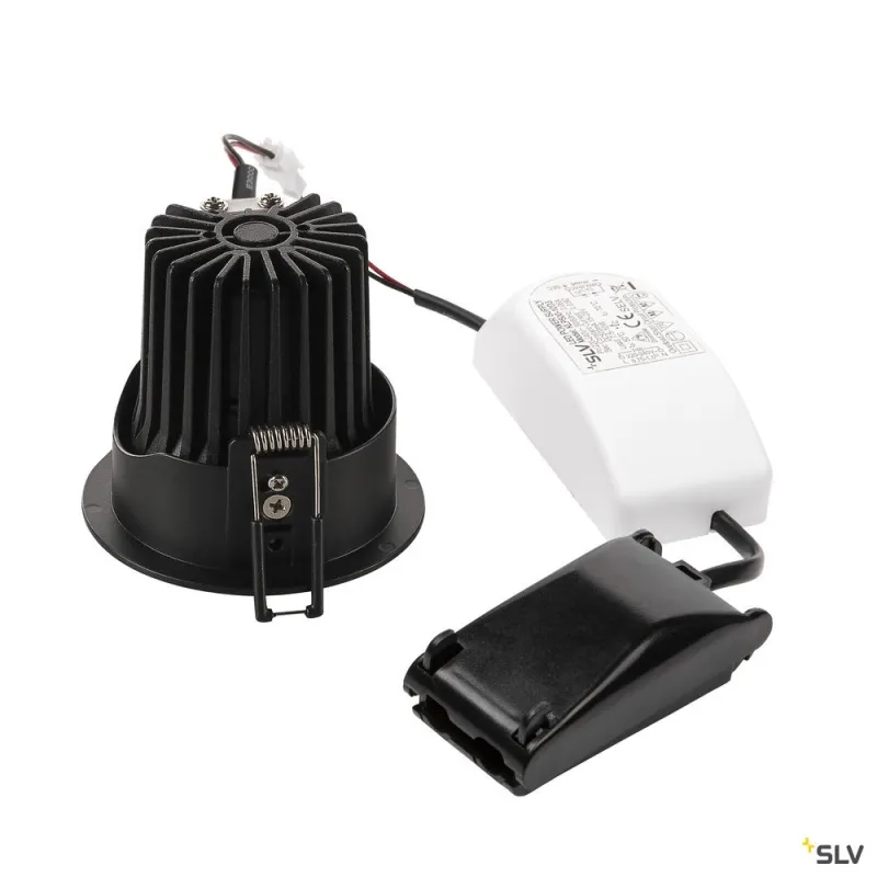 H-LIGHT, encastré de plafond intérieur, rond, noir mat, LED, 11W, 2700K, variable