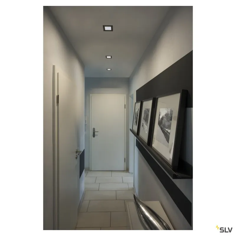 FRAME BASIC SET, encastré de plafond ou mural intérieur, noir mat, LED, 8,6W, 3000K
