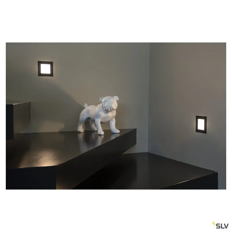 FRAME BASIC SET, encastré de plafond ou mural intérieur, noir mat, LED, 8,6W, 3000K
