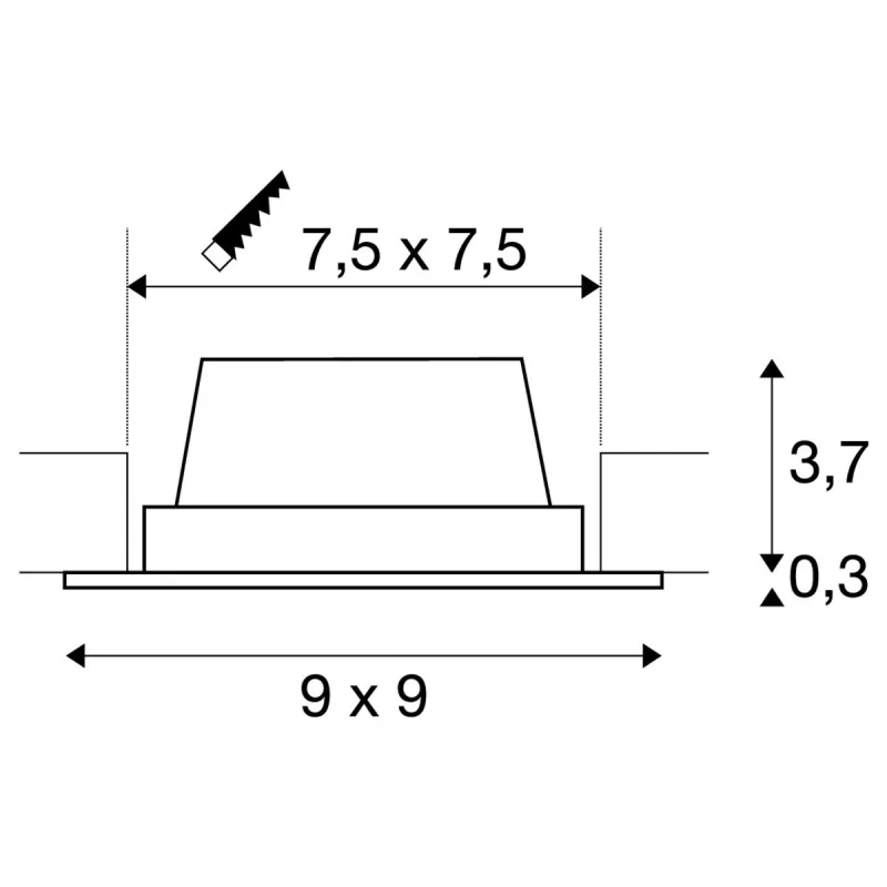 FRAME BASIC SET, encastré de plafond ou mural intérieur, noir mat, LED, 8,6W, 3000K