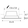 FRAME BASIC SET, encastré de plafond ou mural intérieur, noir mat, LED, 8,6W, 3000K
