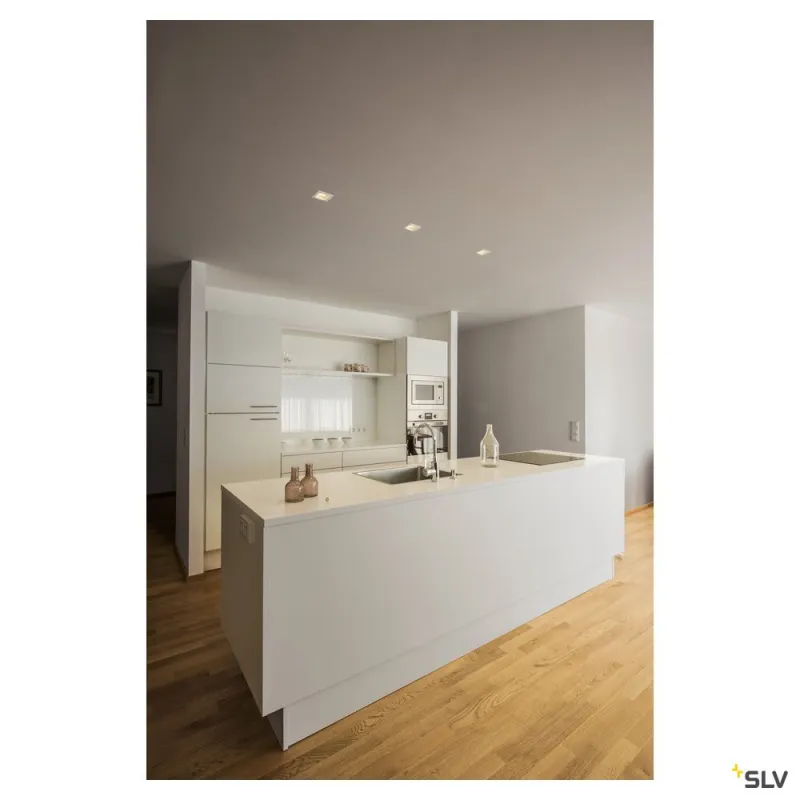 VERLUX, encastré de plafond intérieur, carré, 8,5 cm, blanc mat, LED, 12W, 3000K, variable
