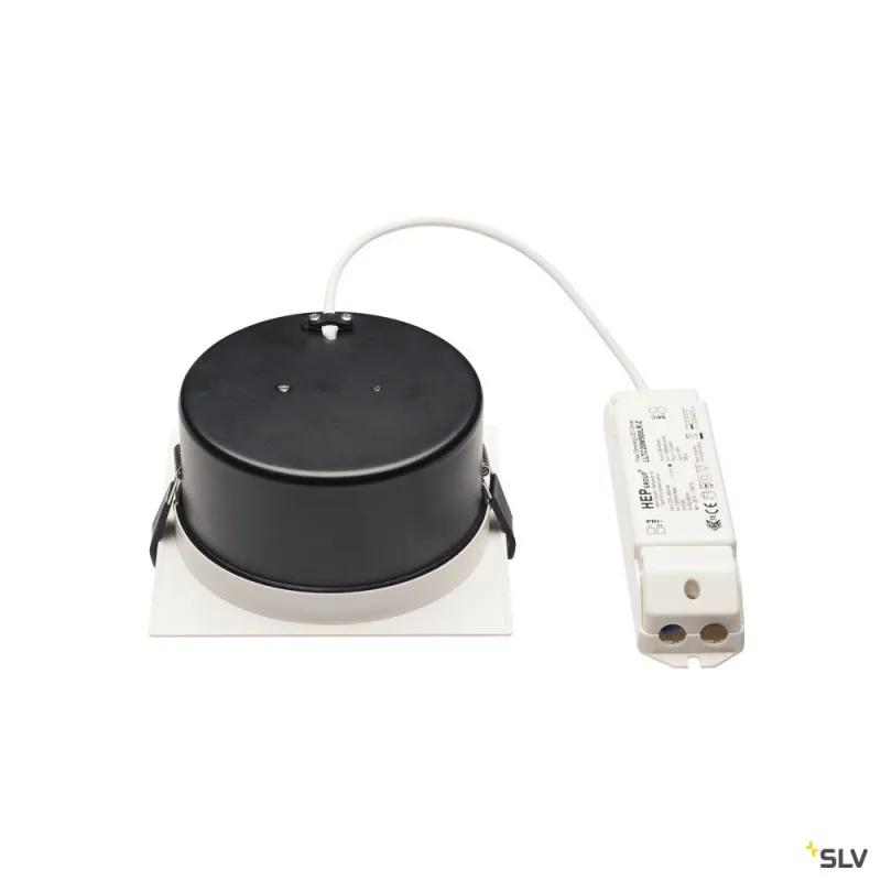VERLUX, encastré de plafond intérieur, carré, 13,5 cm, blanc mat, LED, 22W, 3000K, variable