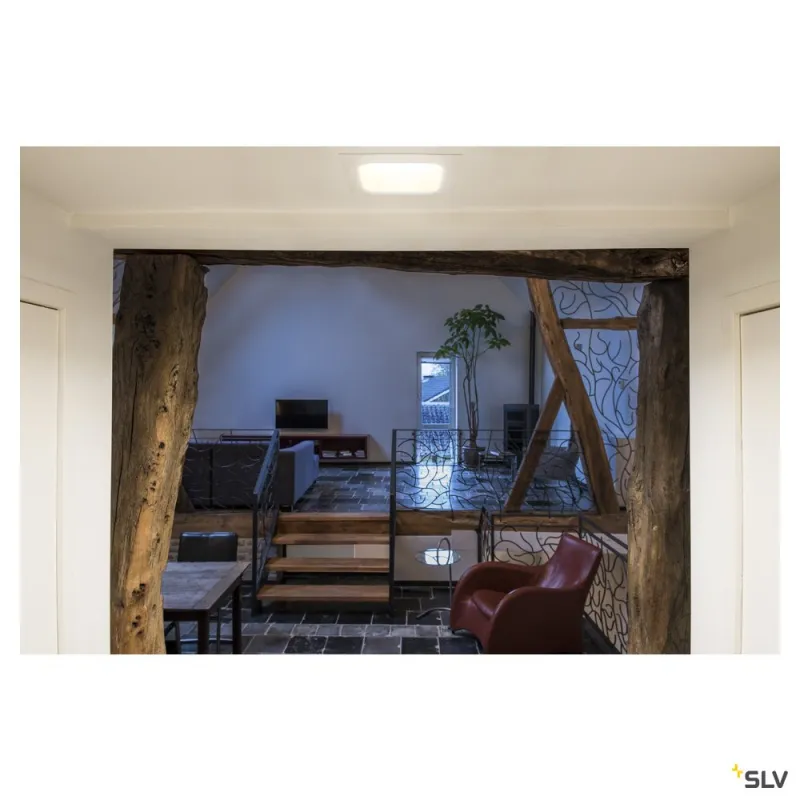 VERLUX, encastré de plafond intérieur, carré, 13,5 cm, blanc mat, LED, 22W, 3000K, variable