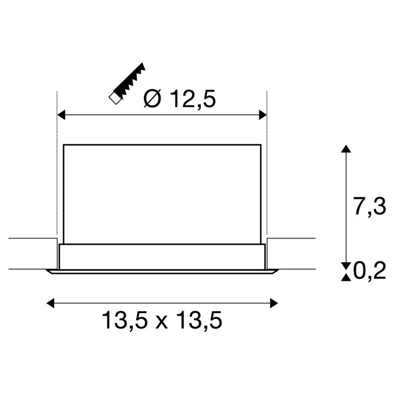 VERLUX, encastré de plafond intérieur, carré, 13,5 cm, blanc mat, LED, 22W, 3000K, variable