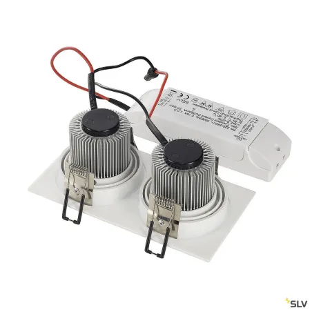 NEW TRIA 155, encastré de plafond intérieur, double, blanc, LED, 14W, 2700K, clips ressorts