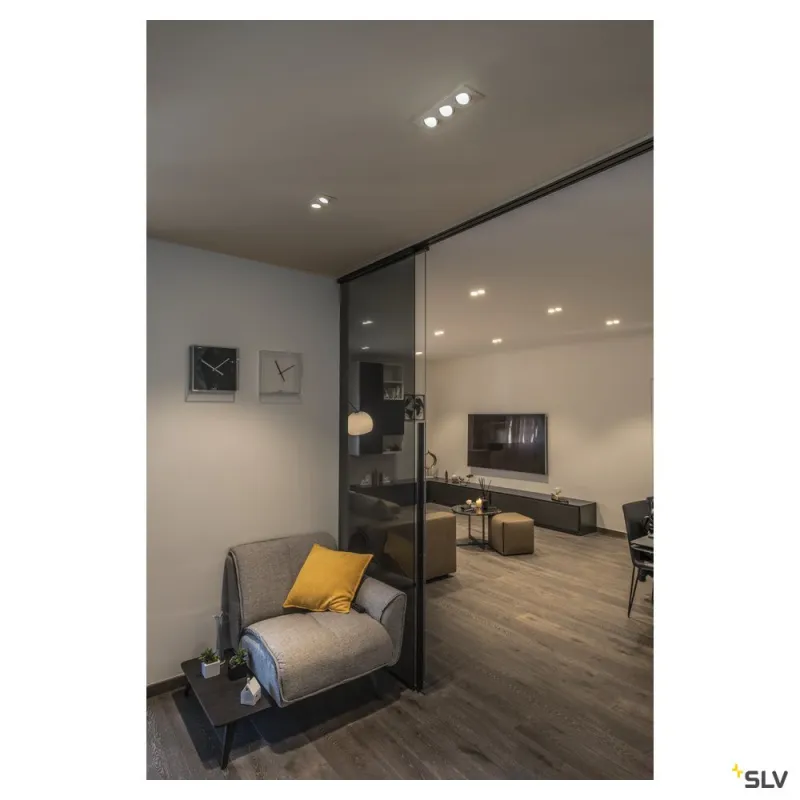 NEW TRIA 155, encastré de plafond intérieur, double, blanc, LED, 14W, 2700K, clips ressorts