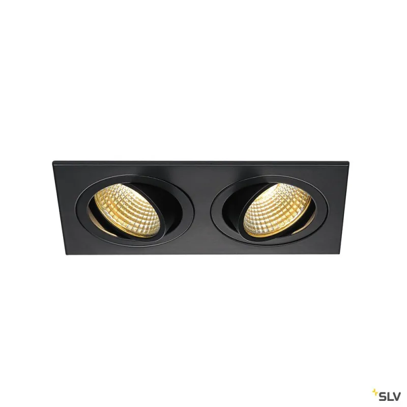 NEW TRIA 155, encastré de plafond intérieur, double, noir mat, LED, 14W, 2700K, clips ressorts