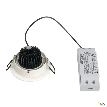 NEW TRIA 77, encastré de plafond intérieur, simple, rond, blanc, LED, 8W, 2700K, clips ressorts