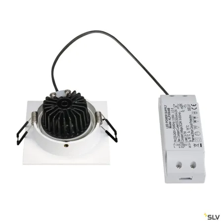 NEW TRIA 77, encastré de plafond intérieur, simple, carré, blanc, LED, 8W, 2700K, clips ressorts