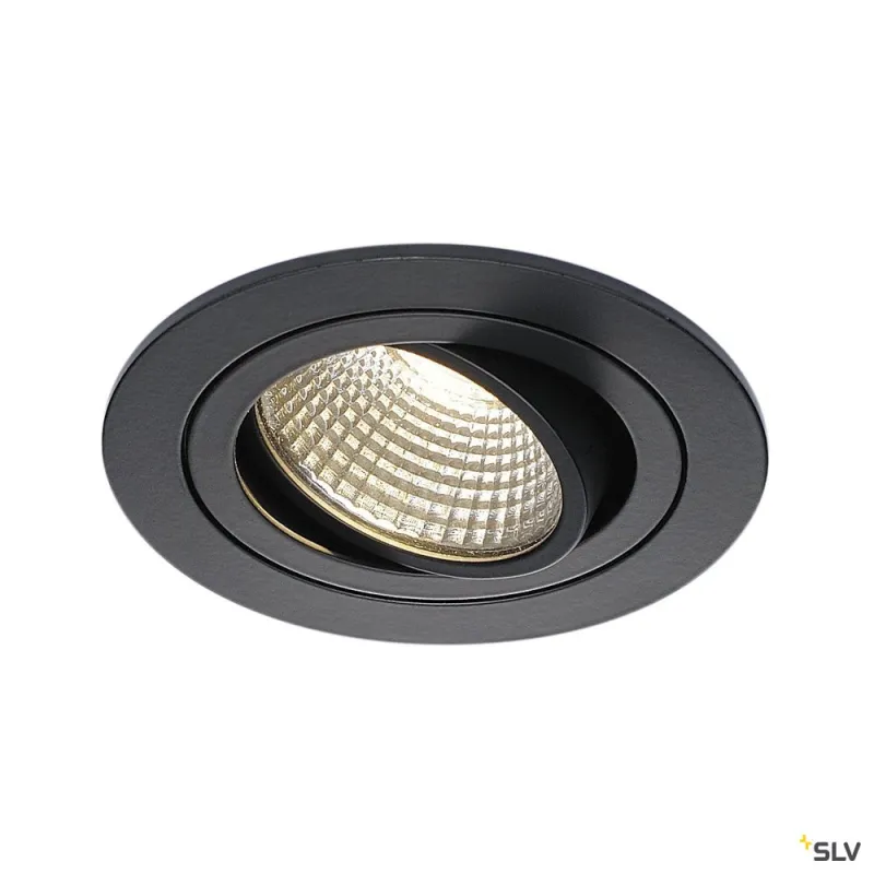 NEW TRIA 77, encastré de plafond intérieur, simple, rond, noir mat, LED, 8W, 3000K, clips ressorts