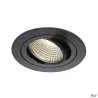 NEW TRIA 77, encastré de plafond intérieur, simple, rond, noir mat, LED, 8W, 3000K, clips ressorts