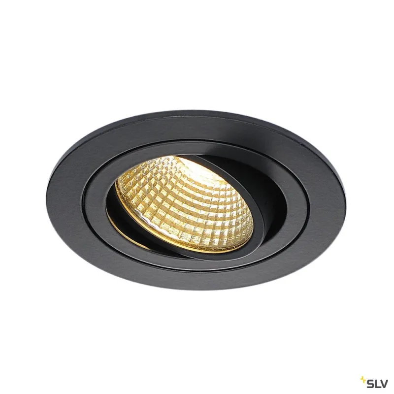 NEW TRIA 77, encastré de plafond intérieur, simple, rond, noir mat, LED, 8W, 2700K, clips ressorts