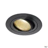 NEW TRIA 77, encastré de plafond intérieur, simple, rond, noir mat, LED, 8W, 2700K, clips ressorts
