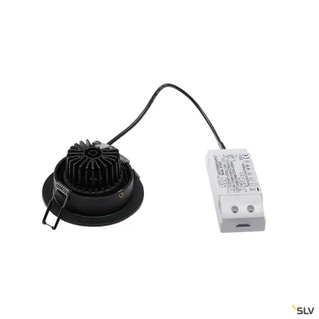 NEW TRIA 77, encastré de plafond intérieur, simple, rond, noir mat, LED, 8W, 2700K, clips ressorts