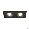 NEW TRIA 155, encastré de plafond intérieur, double, noir, GU10/QPAR51, 2x 50W max, clips ressorts