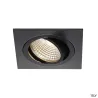 NEW TRIA 77, encastré de plafond intérieur, simple, carré, noir mat, LED, 8W, 3000K, clips ressorts