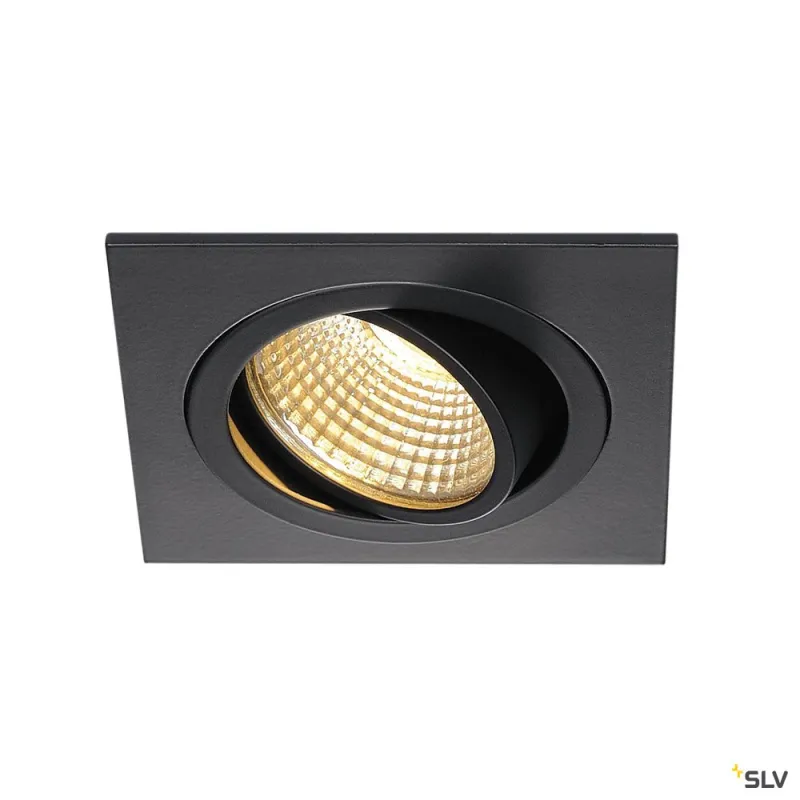 NEW TRIA 77, encastré de plafond intérieur, simple, carré, noir mat, LED, 8W, 2700K, clips ressorts