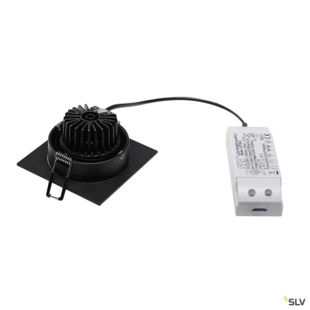 NEW TRIA 77, encastré de plafond intérieur, simple, carré, noir mat, LED, 8W, 2700K, clips ressorts