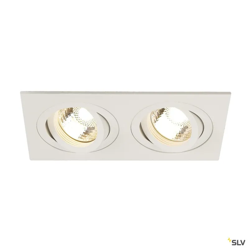 NEW TRIA 155, encastré de plafond intérieur, double, blanc, GU10/QPAR51, 2x 50W max, clips ressorts