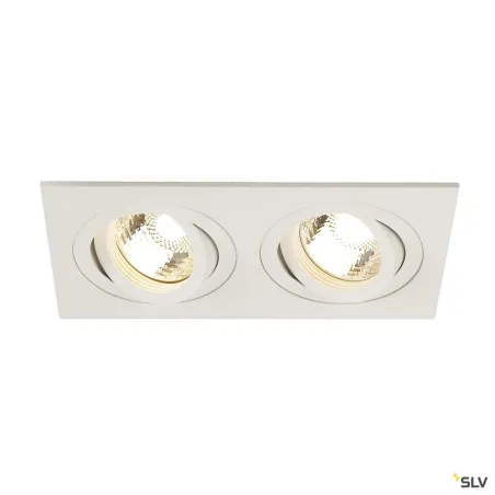NEW TRIA 155, encastré de plafond intérieur, double, blanc, GU10/QPAR51, 2x 50W max, clips ressorts