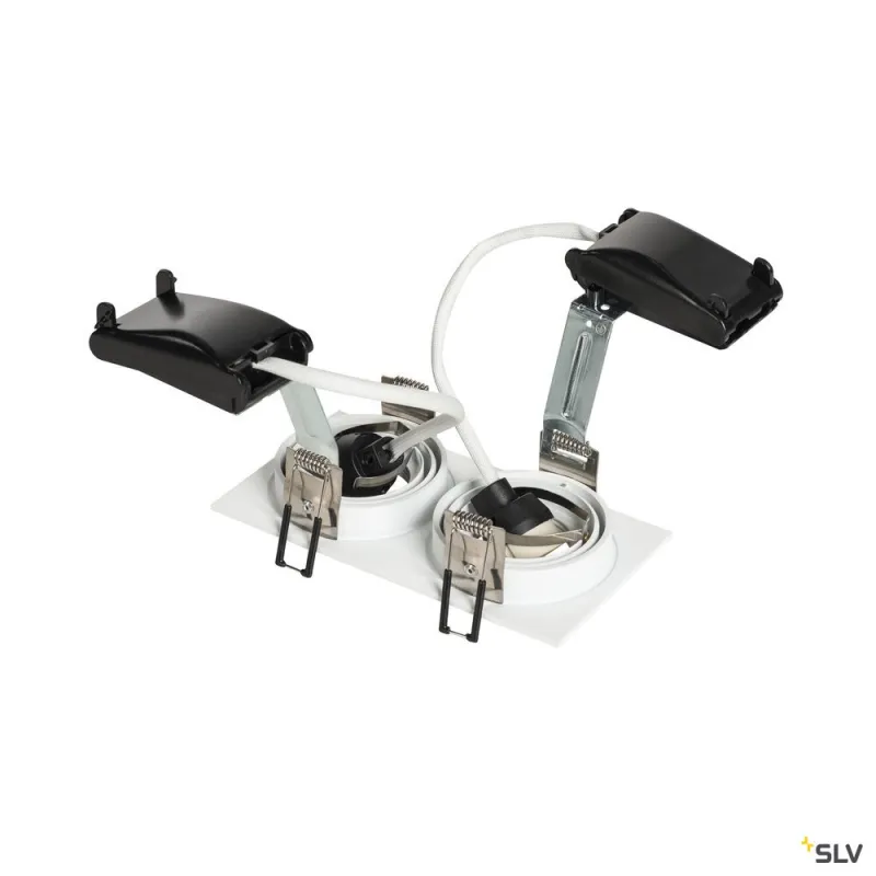 NEW TRIA 155, encastré de plafond intérieur, double, blanc, GU10/QPAR51, 2x 50W max, clips ressorts