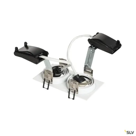 NEW TRIA 155, encastré de plafond intérieur, double, blanc, GU10/QPAR51, 2x 50W max, clips ressorts