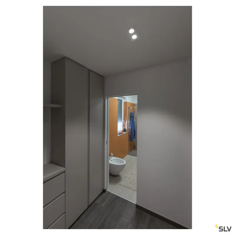 NEW TRIA 155, encastré de plafond intérieur, double, blanc, GU10/QPAR51, 2x 50W max, clips ressorts