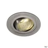 NEW TRIA 77, encastré de plafond intérieur, simple, rond, alu brossé, LED, 8W, 3000K, clips ressorts