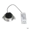 NEW TRIA 77, encastré de plafond intérieur, simple, rond, alu brossé, LED, 8W, 3000K, clips ressorts