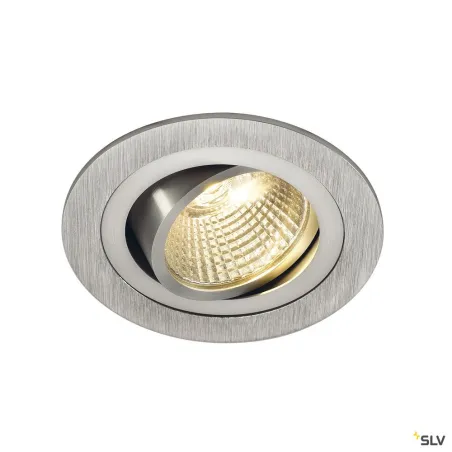 NEW TRIA 77, encastré de plafond intérieur, simple, rond, alu brossé, LED, 8W, 2700K, clips ressorts
