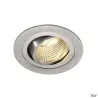 NEW TRIA 77, encastré de plafond intérieur, simple, rond, alu brossé, LED, 8W, 2700K, clips ressorts