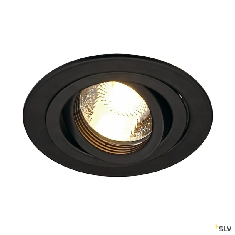NEW TRIA 78, encastré de plafond intérieur, simple, rond, noir, GU10/QPAR51, 50W max, clips ressorts