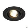 NEW TRIA 78, encastré de plafond intérieur, simple, rond, noir, GU10/QPAR51, 50W max, clips ressorts