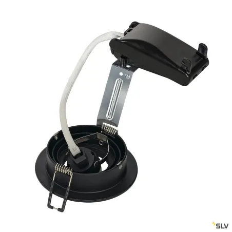 NEW TRIA 78, encastré de plafond intérieur, simple, rond, noir, GU10/QPAR51, 50W max, clips ressorts