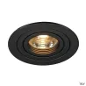 NEW TRIA 78, encastré de plafond intérieur, simple, rond, noir, GU10/QPAR51, 50W max, clips ressorts