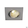 NEW TRIA 77, encastré de plafond intérieur, simple, carré, alu brossé, LED, 8W, 3000K, clips ressorts