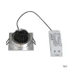 NEW TRIA 77, encastré de plafond intérieur, simple, carré, alu brossé, LED, 8W, 3000K, clips ressorts
